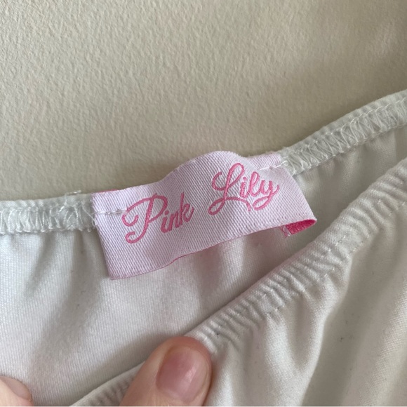 Pink lily ruffle tank top body suit - Picture 6 of 6